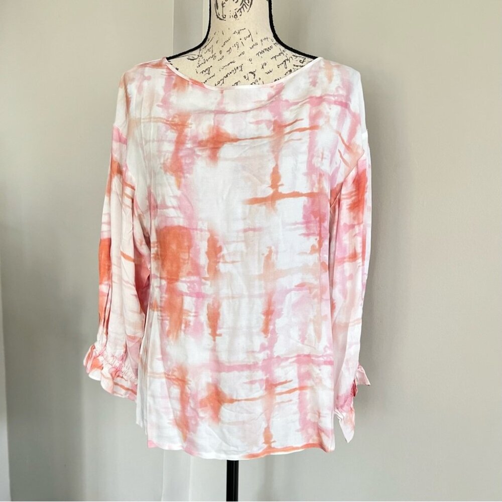 Hutch Anthropologie Pink and Orange Tie Dye Top